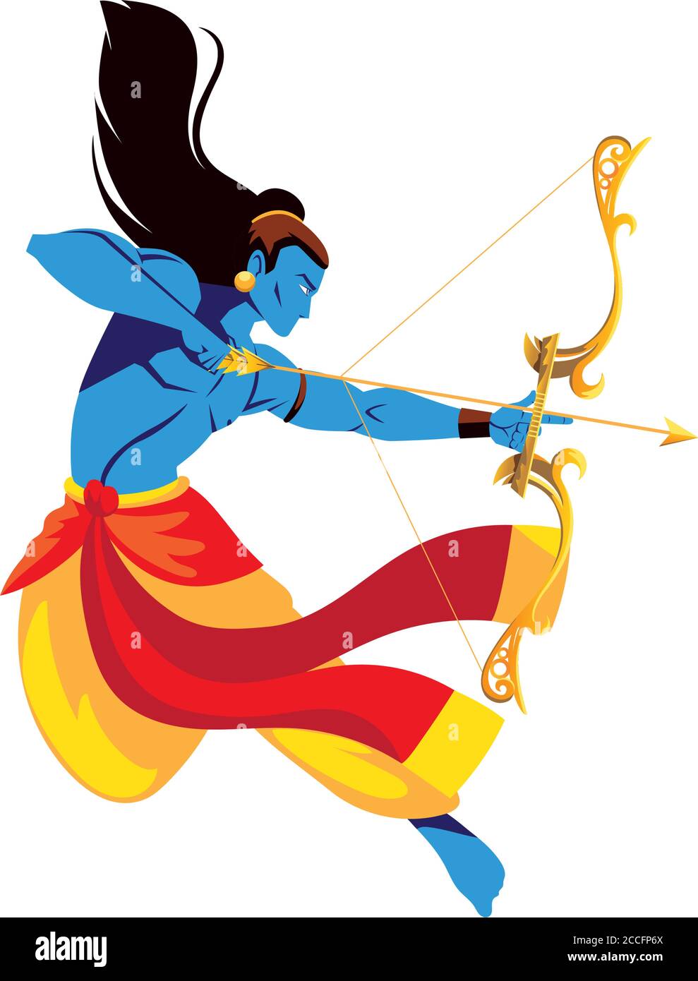 lord RAM Cartoon mit Pfeil und Bogen Design, Happy dussehra Festival und indischen Thema Vektor Illustration Stock Vektor