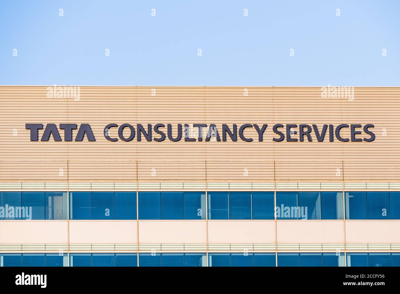 9. August 2020 Santa Clara / CA / USA - Tata Consultancy Services ltd. (TCS) Niederlassungen in Silicon Valley; TCS ist ein indischer multinationaler IT-Service Stockfoto