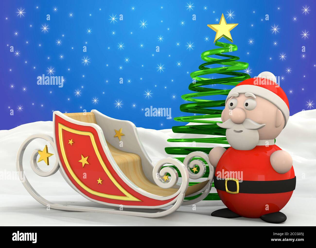 Santa Claus Charakter - 3D Stockfoto