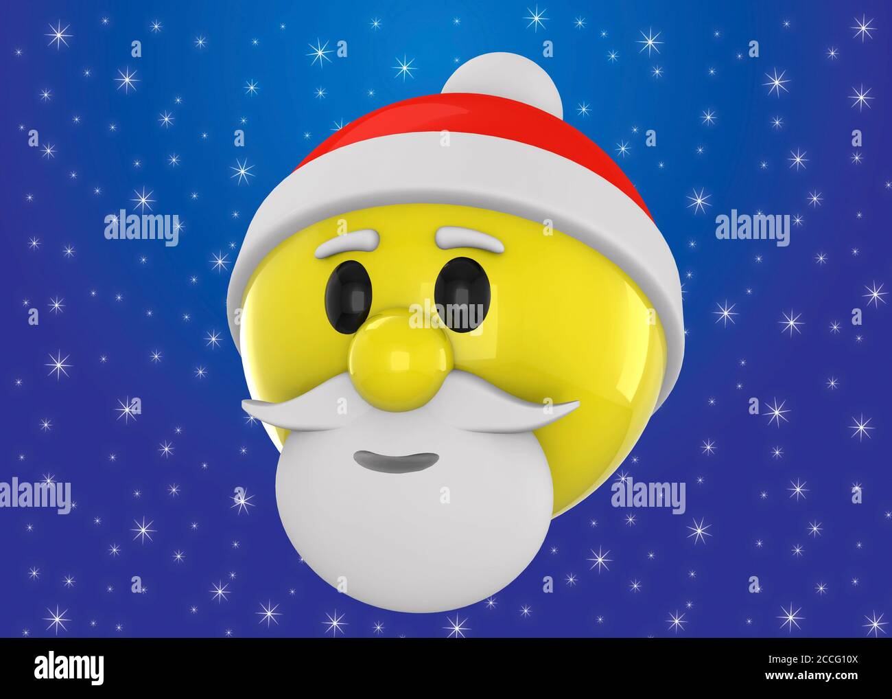 Santa Claus Emoticon - 3D Stockfoto