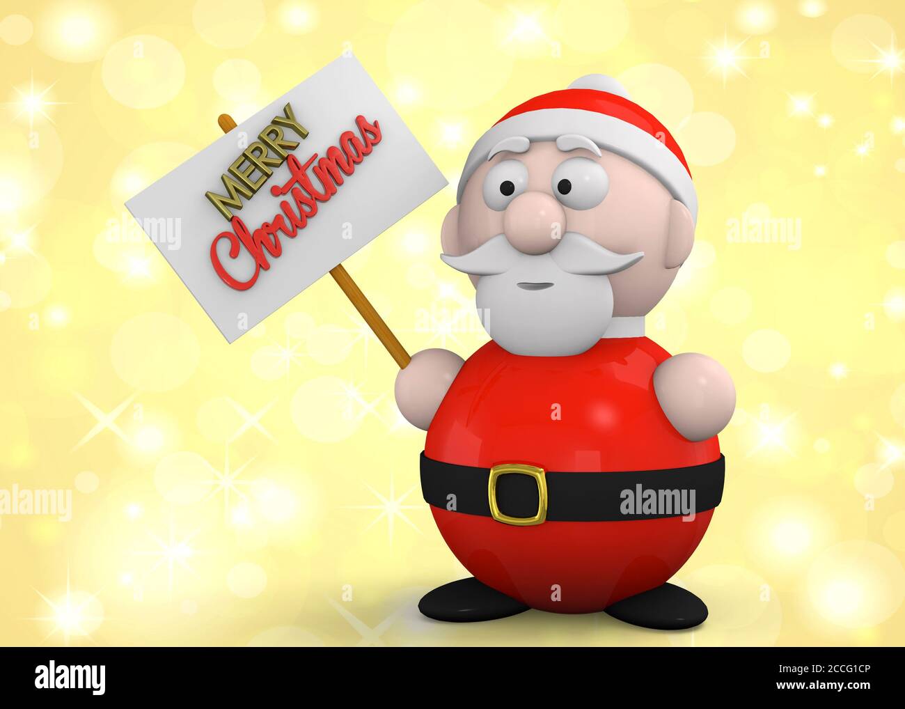 Santa Claus Charakter - 3D Stockfoto
