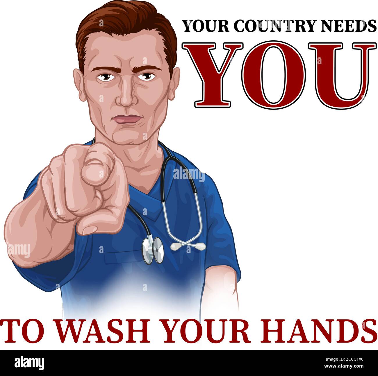 Krankenschwester Arzt Zeigt Ihr Land Braucht Sie Stock Vektor