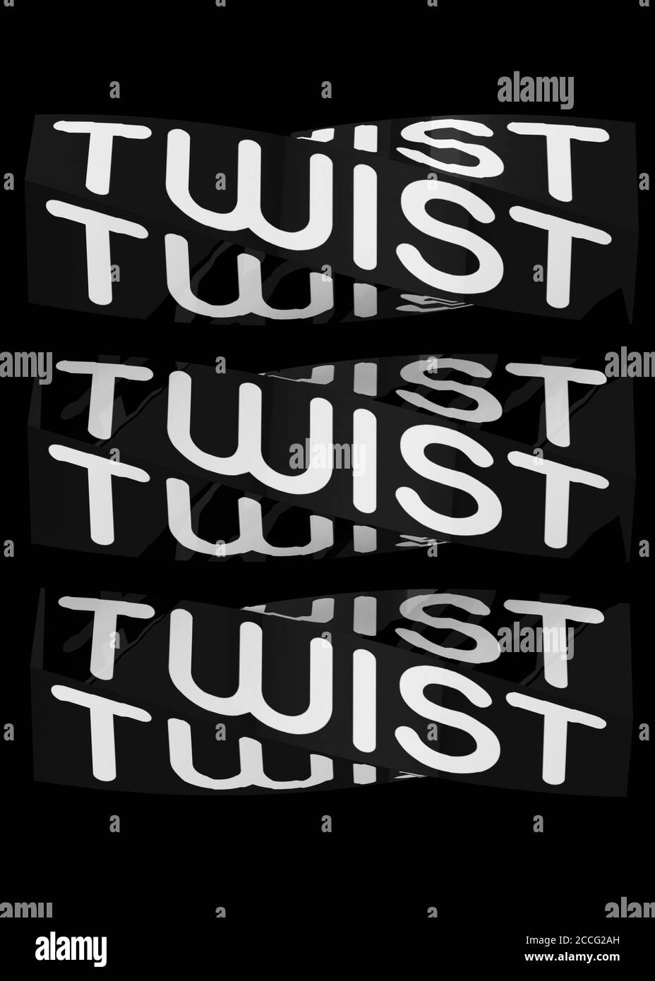 Twist Twist und Twist wieder - 3d Stockfoto