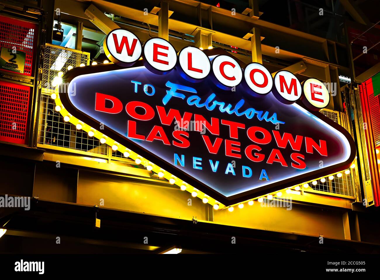 Willkommen im Fabulous Downtown Las Vegas Schild an der Fremont Street