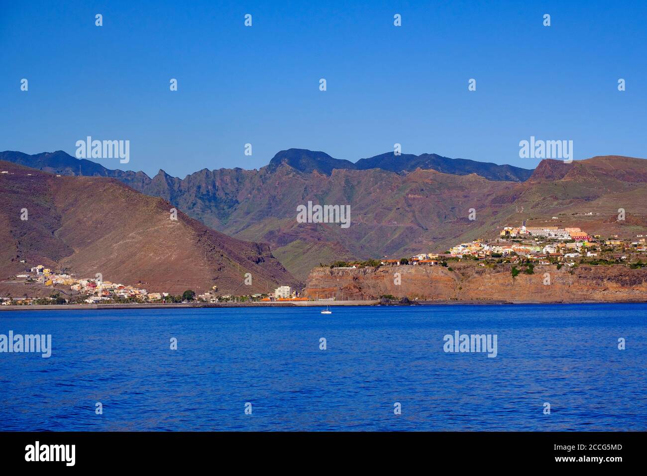 San Sebastian de la Gomera vom Meer aus gesehen, La Gomera, Kanarische Inseln, Spanien Stockfoto