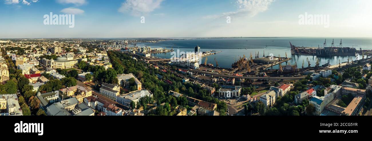 Luftpanorama-Foto der Stadtlandschaft von Odessa Ukraine Stockfoto