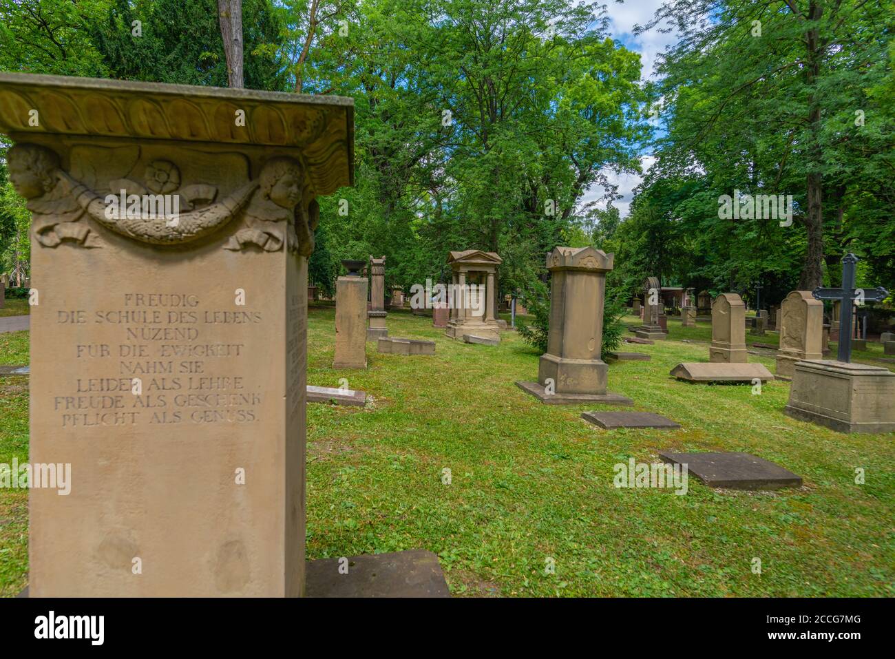Hoppenlaufriedhof oder Hoppenlau Friedhof von 1626, Stuttgart, Baden-Württemberg, Süddeutschland, Europa Stockfoto