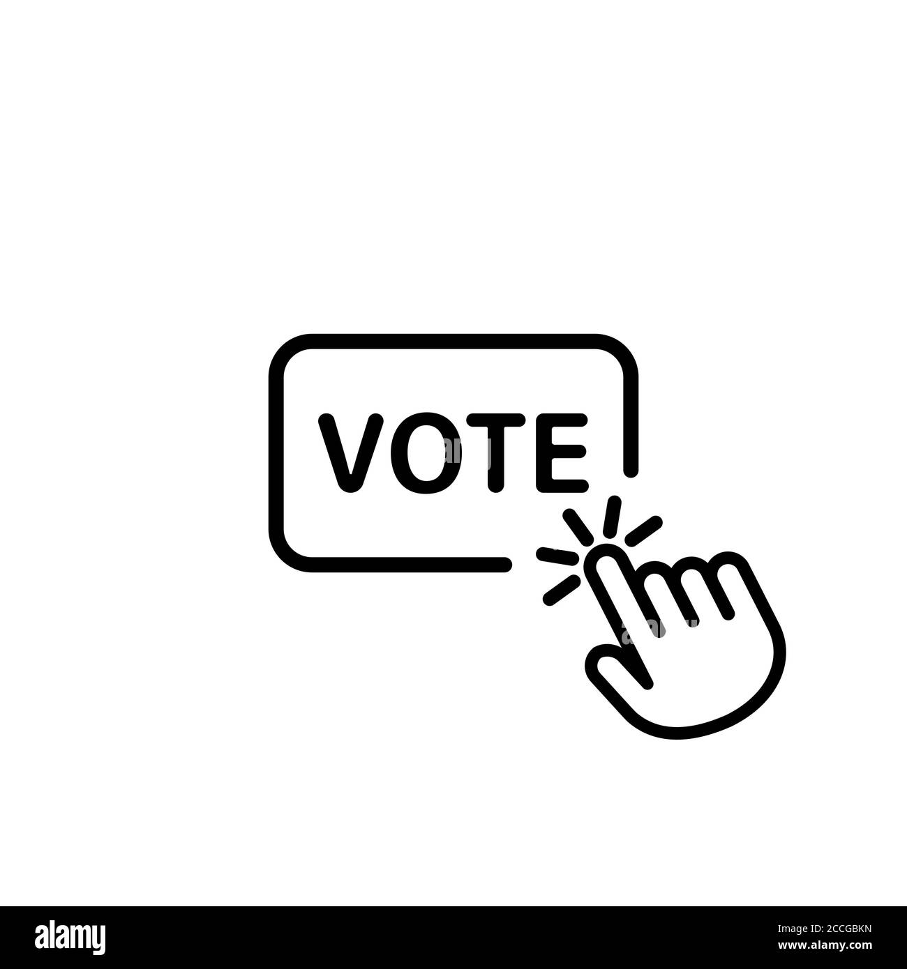 Hand klickt auf Stimme Schaltflächensymbol. Vektor auf isoliertem weißem Hintergrund. EPS 10 Stock Vektor Hand klickt auf Stimme Schaltflächensymbol. Vektor auf isoliertem weißem Hintergrund. EPS 10 Stock Vektor