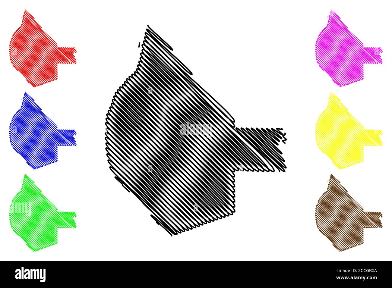 Monroe County, Illinois (US County, Vereinigte Staaten von Amerika, USA, USA, US) Karte Vektor Illustration, scribble Skizze Monroe Karte Stock Vektor