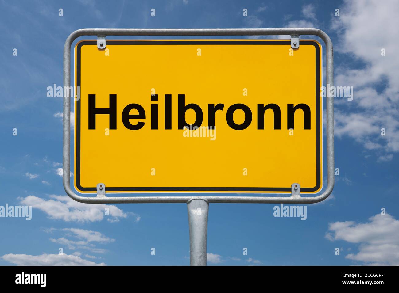 Ortstafel Heilbronn, Baden-Württemberg, Deutschland Ortsschild Heilbronn, Baden-Württemberg, Deutschland, Europa Stockfoto