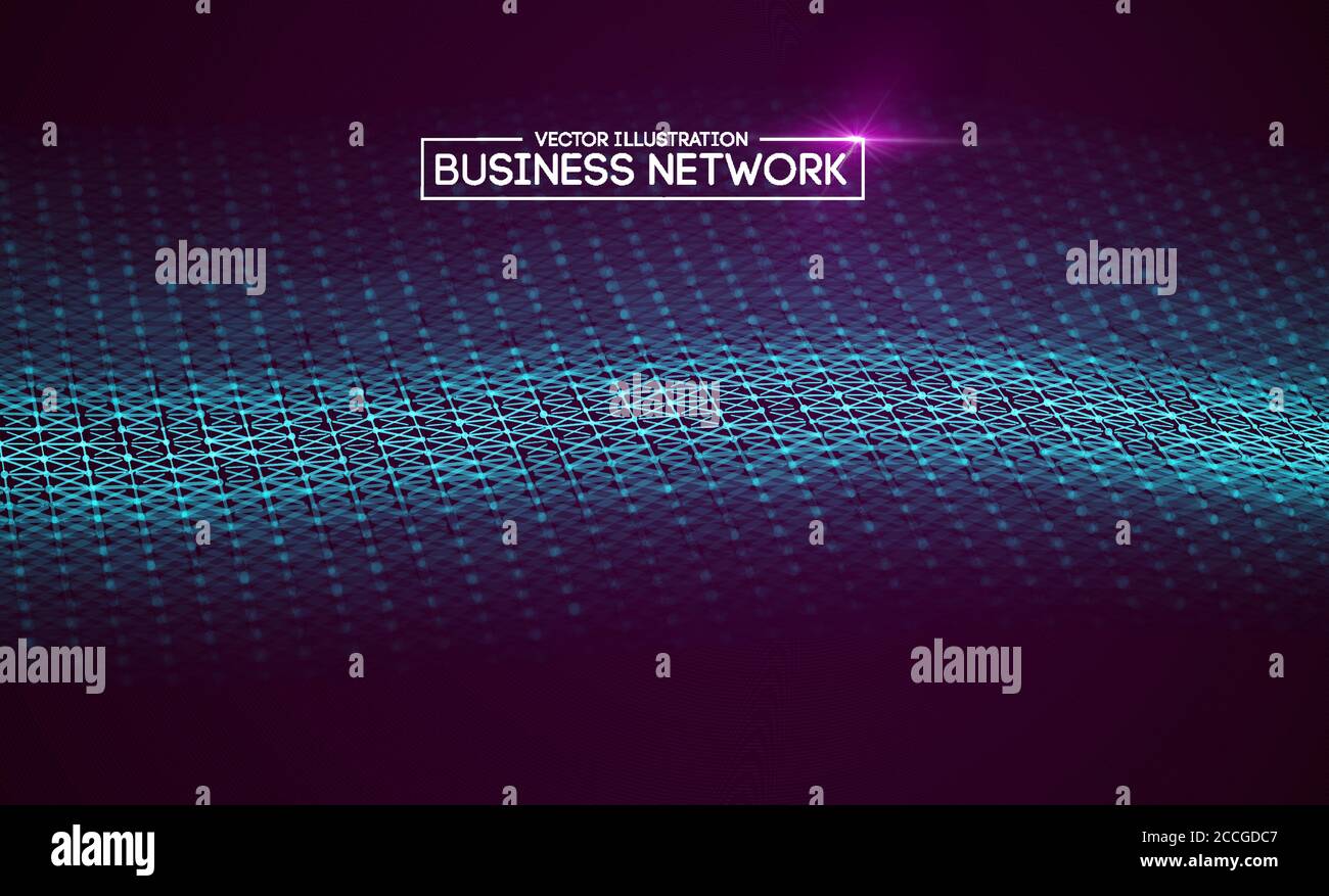 Business Netzwerk Technologie. Das Wachstum des Internets und Technologie Netzwerk. Abstract Verbindung polygonalen Elementen. Stock Vektor