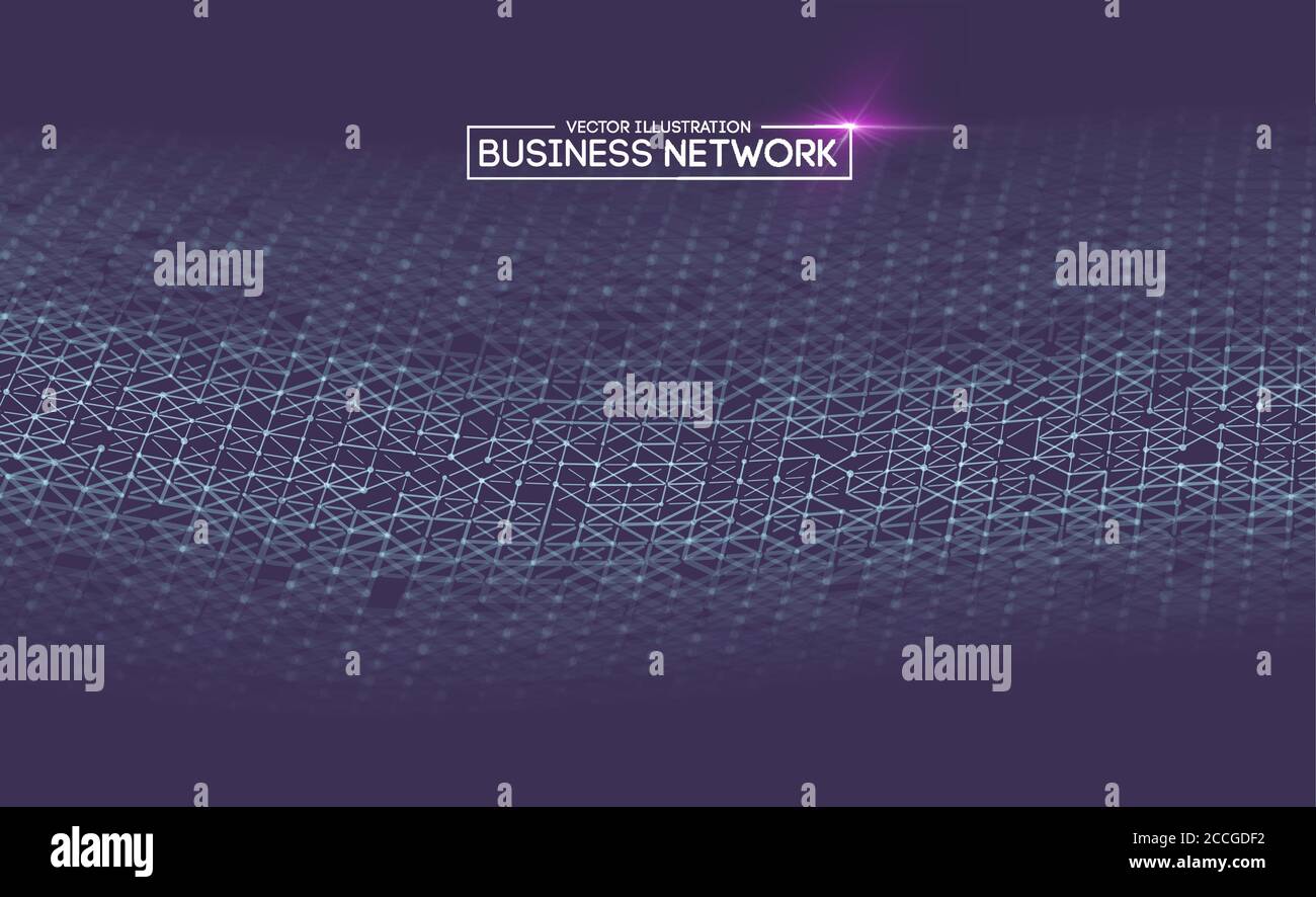 Business Netzwerk Technologie. Das Wachstum des Internets und Technologie Netzwerk. Abstract Verbindung polygonalen Elementen. Stock Vektor