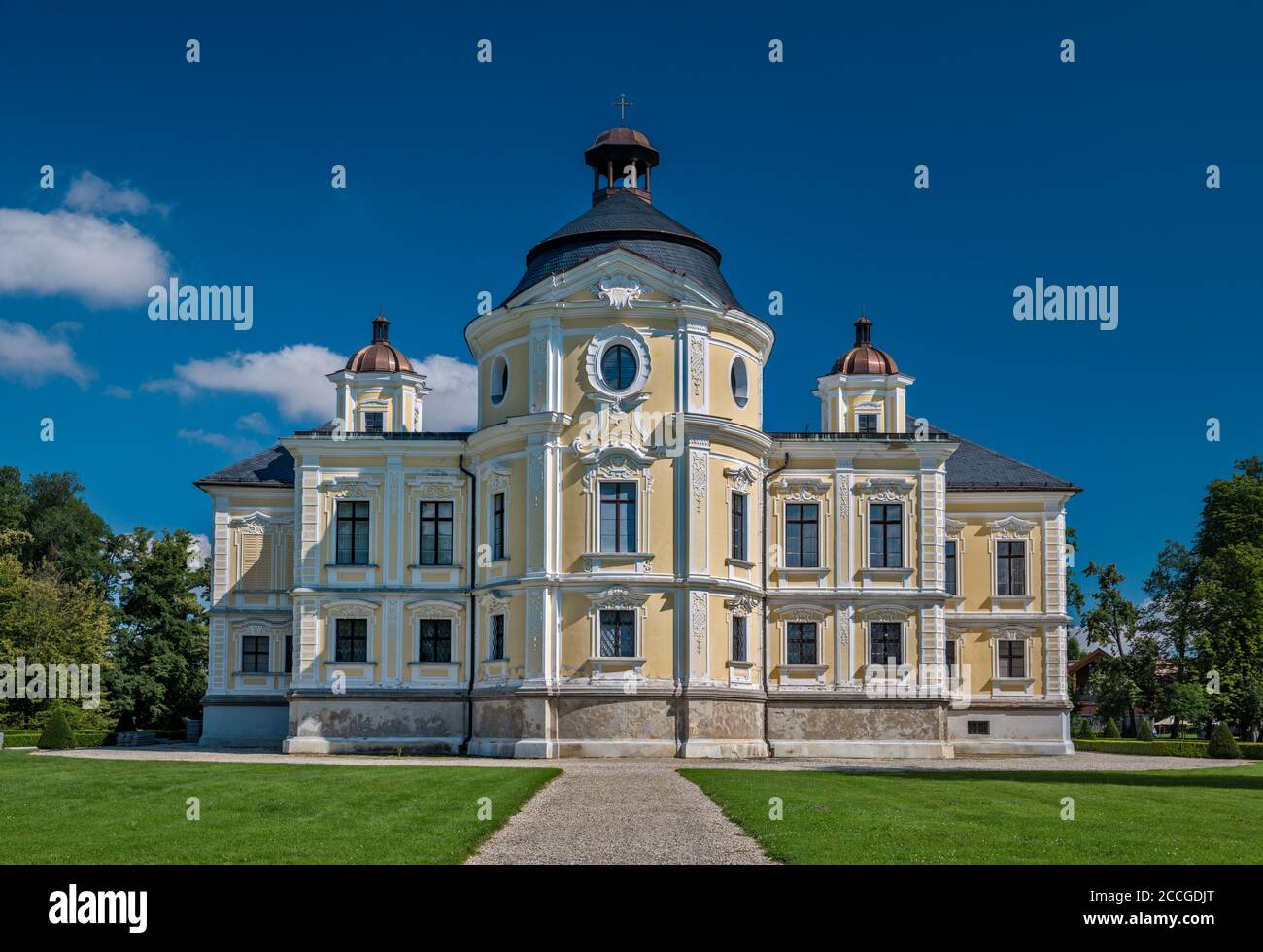 Barockpalast, 17. Jahrhundert, in der Stadt Kravare, in der Nähe von Opava, Mährisch-Schlesische Region, Schlesien, Tschechische Republik Stockfoto