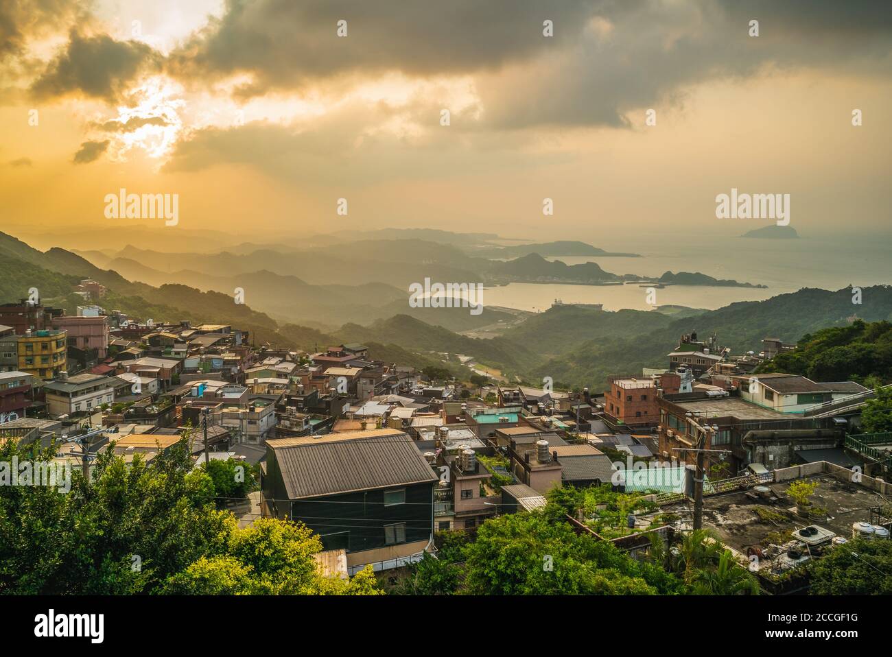 Landschaft des Dorfes jiufen in Taipei, Taiwan bei Ente Stockfoto