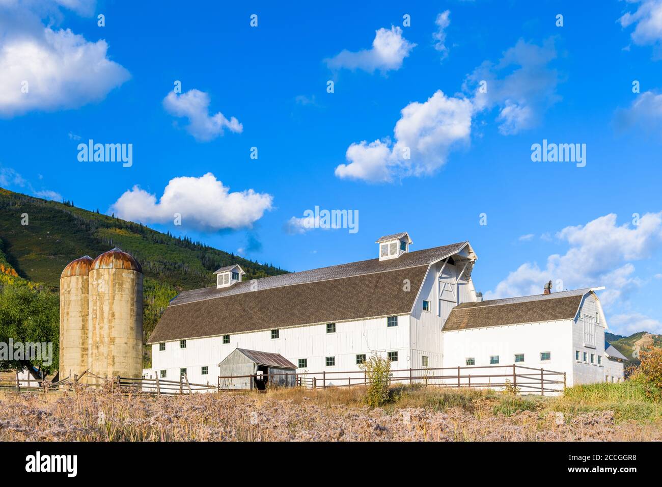 Park City, Utah, USA Farm und Landschaft. Stockfoto