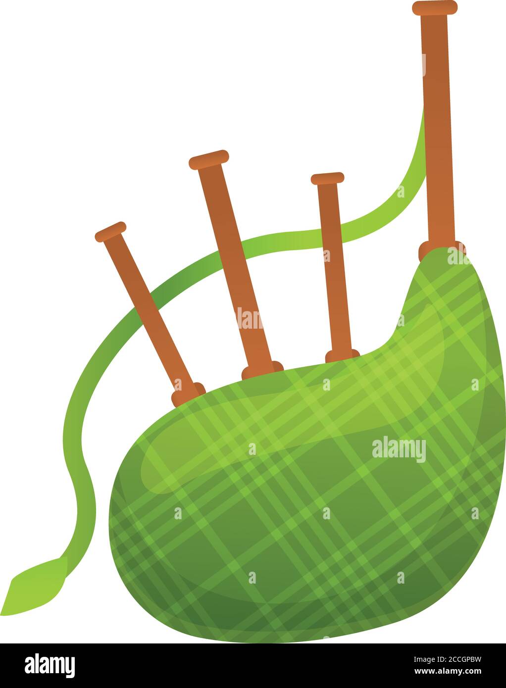 Symbol für Dudelsäcke in Irland. Cartoon von Irland Dudelsack Vektor-Symbol für Web-Design isoliert auf weißem Hintergrund Stock Vektor