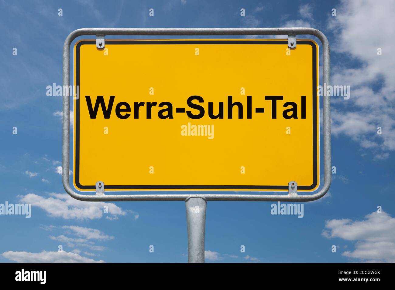 Ortstafel Werra-Suhl-Tal, Thüringen, Deutschland Ortsschild Werra-Suhl-Tal, Thüringen, Deutschland, Europa Stockfoto