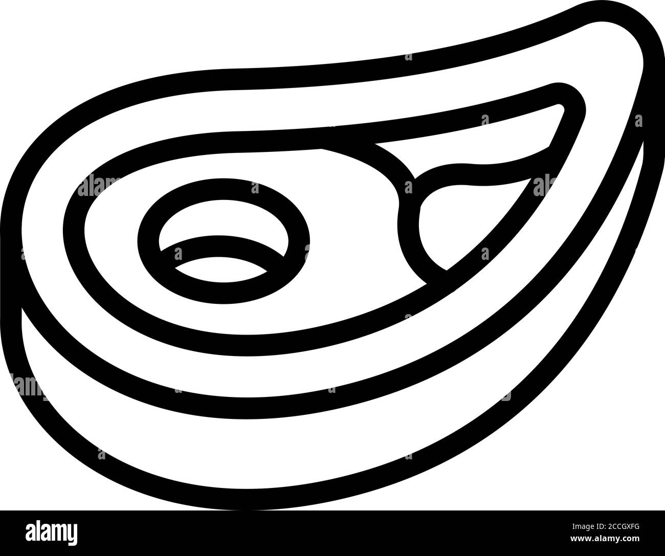 Fleisch Steak Symbol, Umriss-Stil Stock Vektor