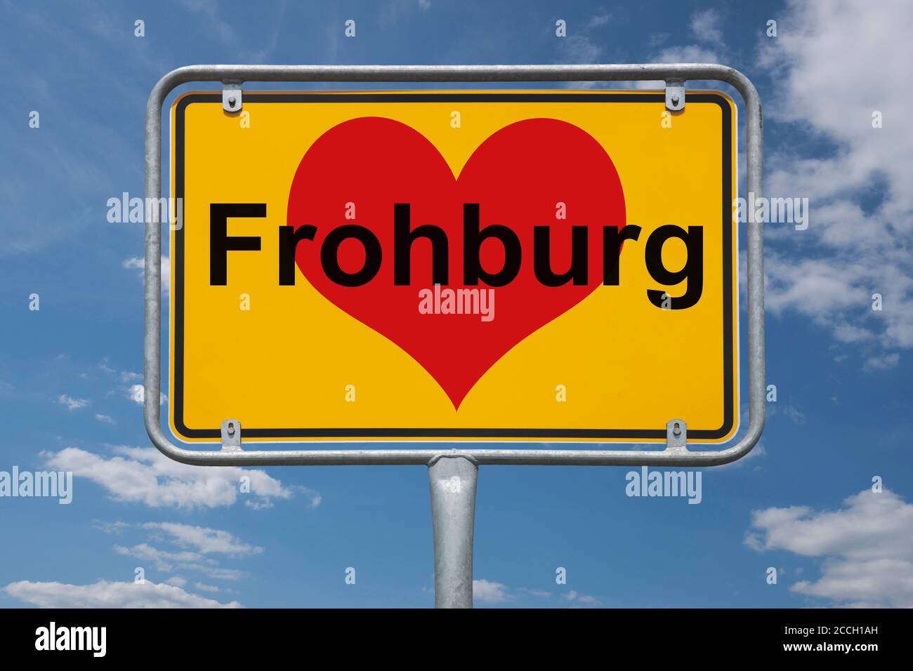 Ortstafel Frohburg, Sachsen, Deutschland Ortsschild Frohburg, Sachsen, Deutschland, Europa Stockfoto