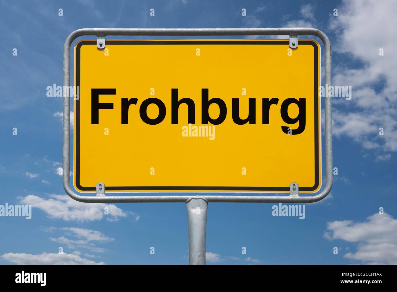 Ortstafel Frohburg, Sachsen, Deutschland Ortsschild Frohburg, Sachsen, Deutschland, Europa Stockfoto