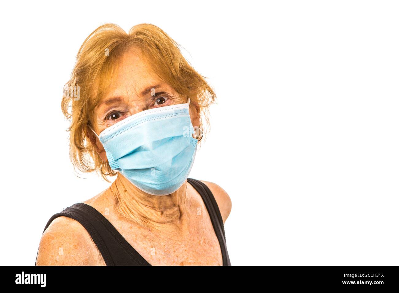 Ältere Frau Trägt Gesichtsmaske Während Corona Virus Epidemie Stockfoto