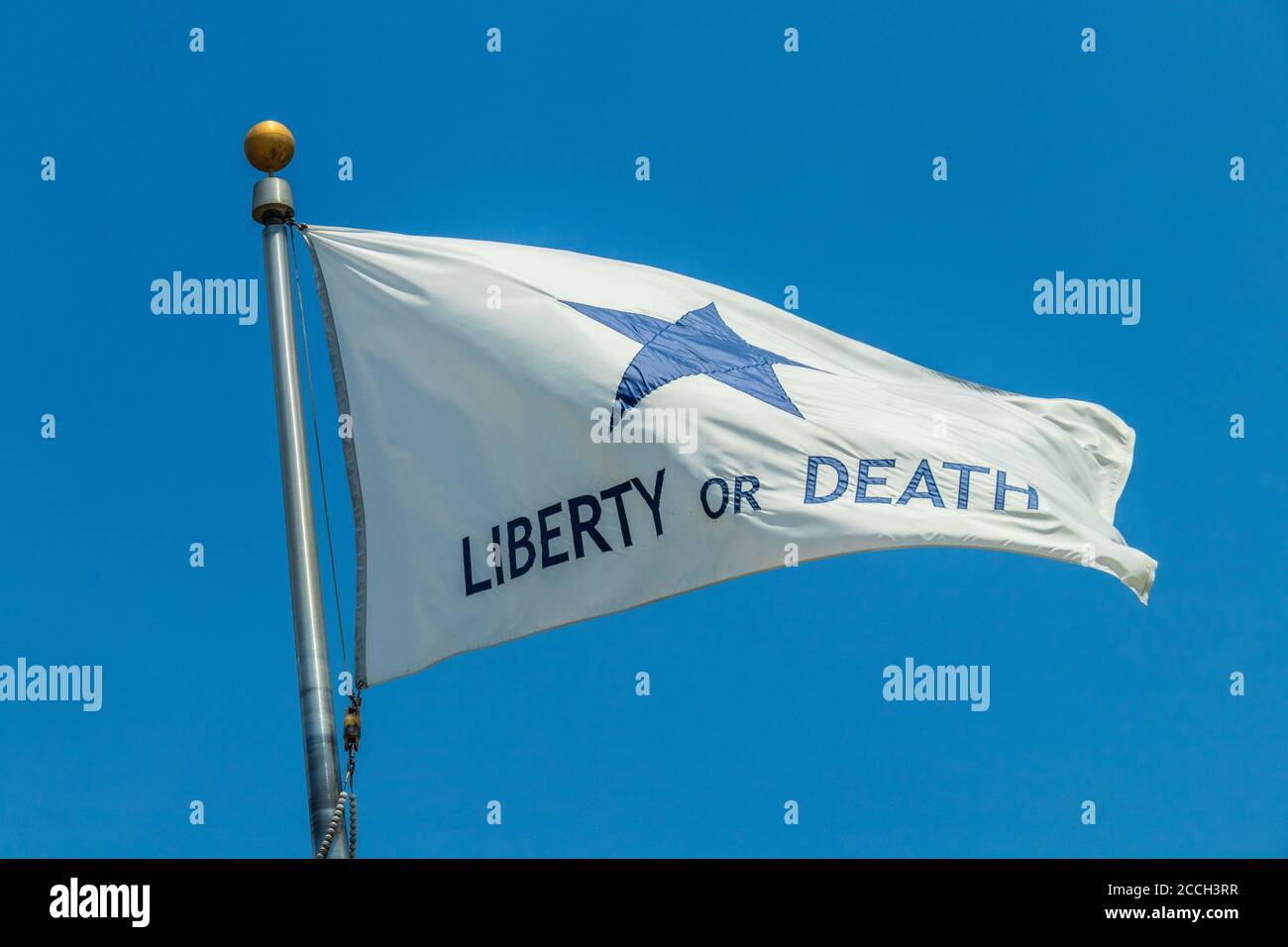 Lone Star Monument und Historical Flags Park (Texas Revolution Flags) in Conroe, Texas. Stockfoto