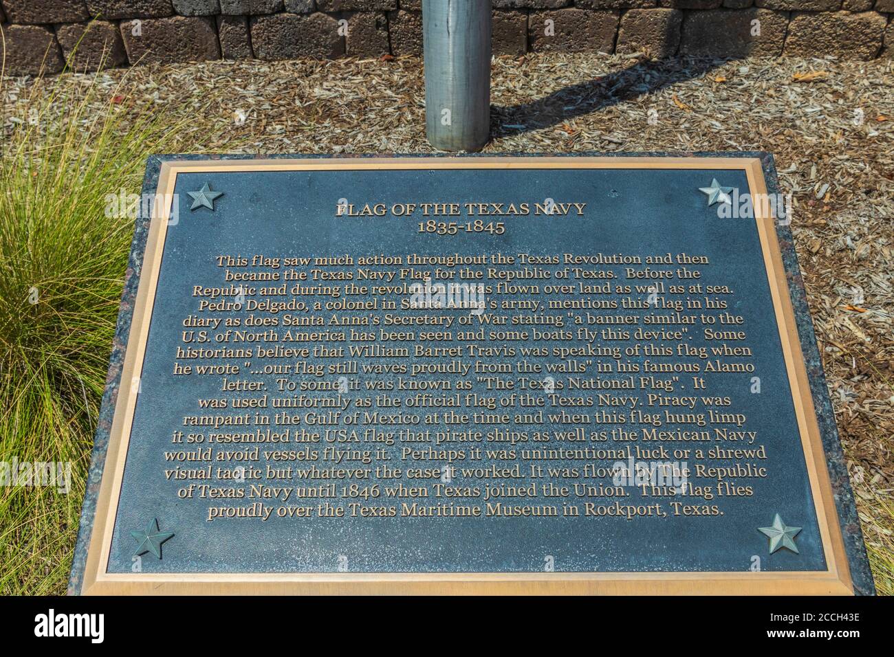 Lone Star Monument und Historical Flags Park (Texas Revolution Flags) in Conroe, Texas. Stockfoto Lone Star Monument und Historical Flags Park (Texas Revolution Flags) in Conroe, Texas. Stockfoto