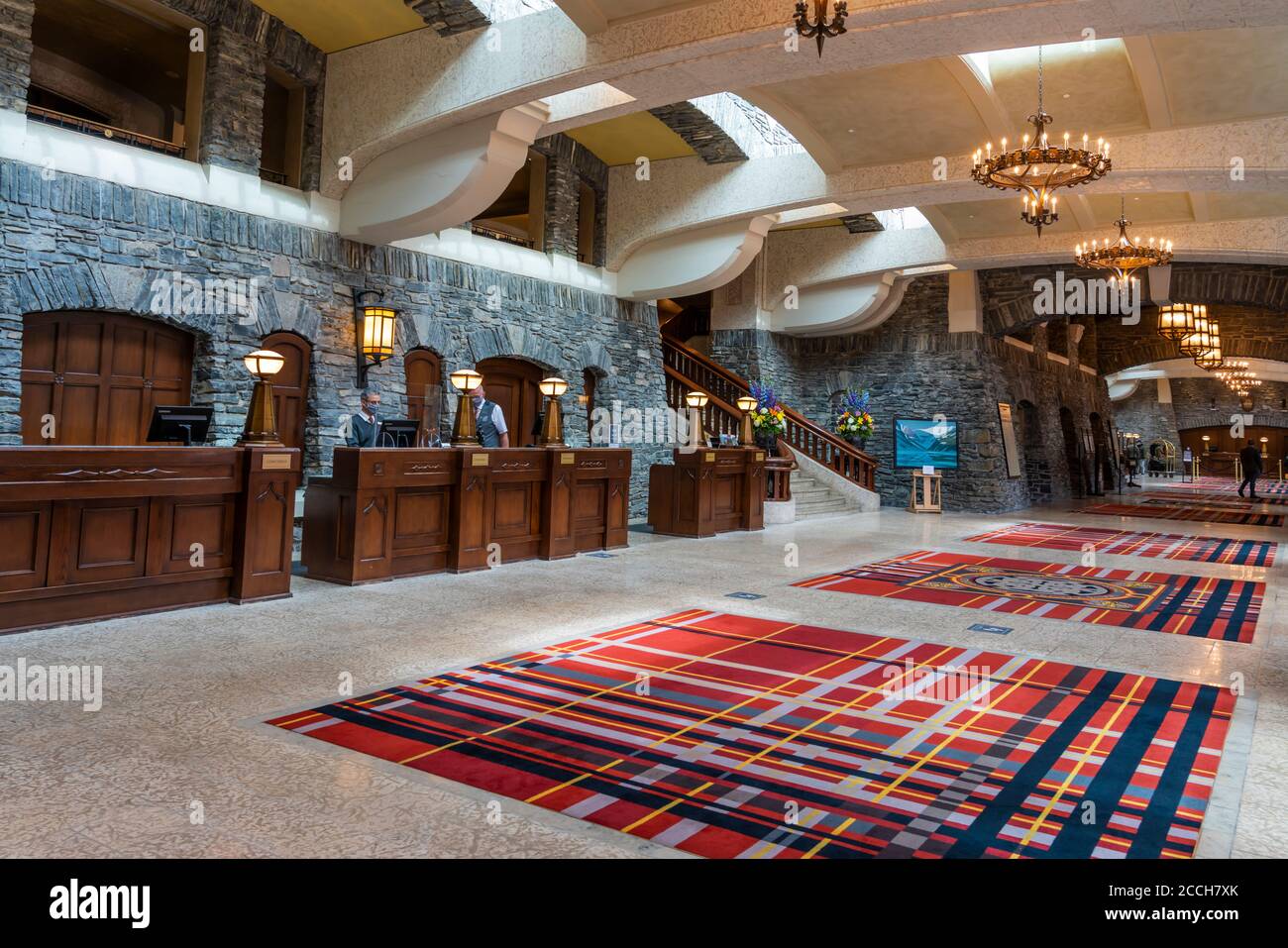 Interieur des Fairmont Banff Springs Hotel, Banff, Alberta, Kanada. Stockfoto