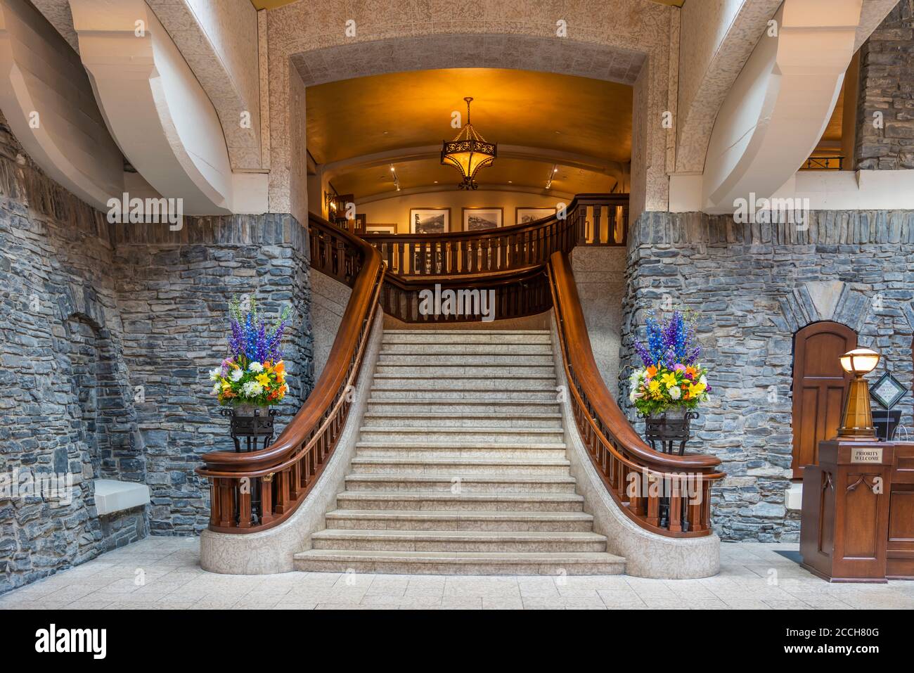 Interieur des Fairmont Banff Springs Hotel, Banff, Alberta, Kanada. Stockfoto