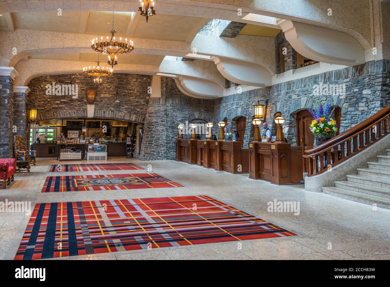 Interieur des Fairmont Banff Springs Hotel, Banff, Alberta, Kanada. Stockfoto