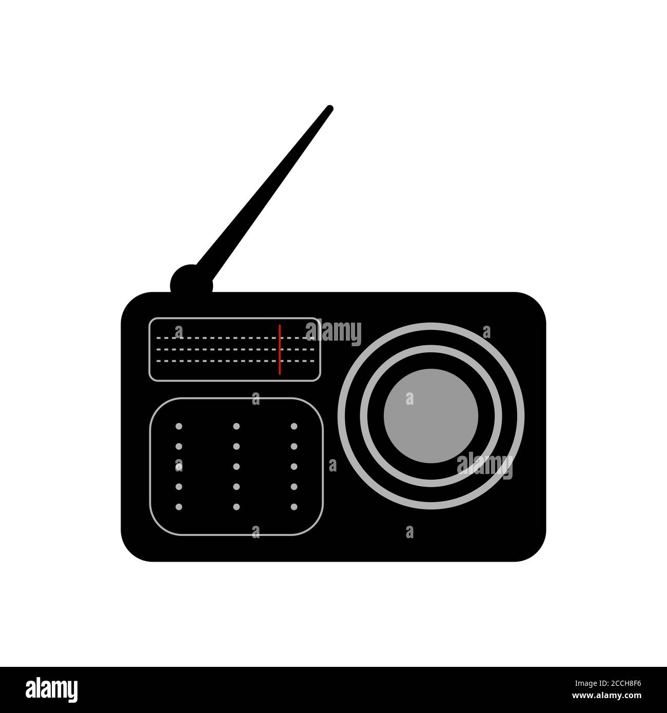 Radio-Symbol, flaches Design. Schwarzfüllung, Vektor Stock Vektor