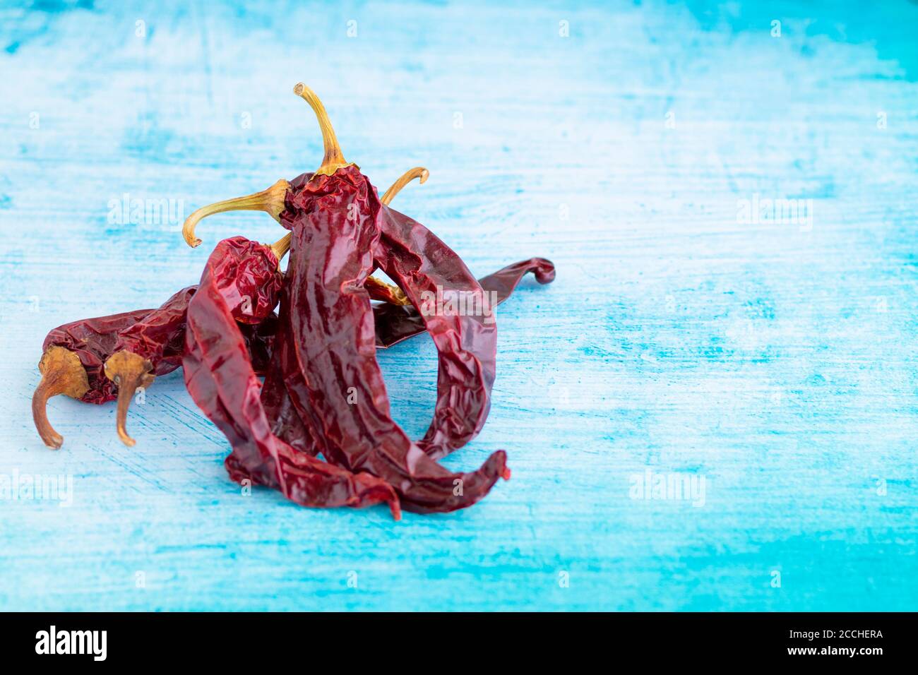 Ansicht der getrockneten Paprika, als Zutat beim Kochen verwendet Stockfoto