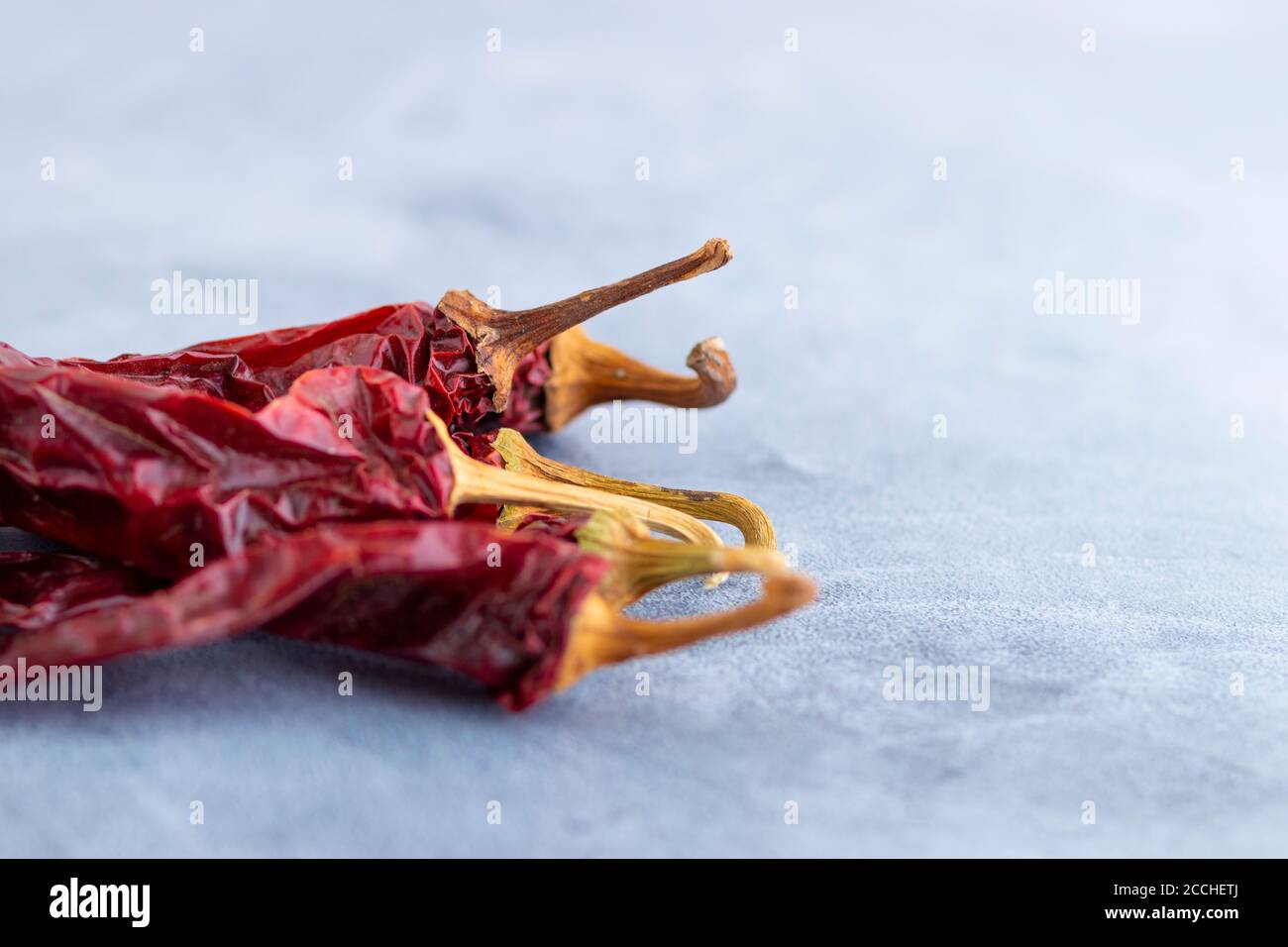 Ansicht der getrockneten Paprika, als Zutat beim Kochen verwendet Stockfoto