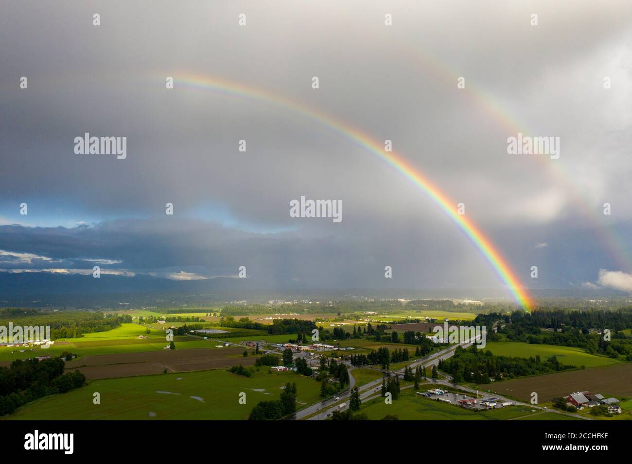 Atemberaubende Regenbogenlandschaft im pazifischen Nordwesten Stockfoto