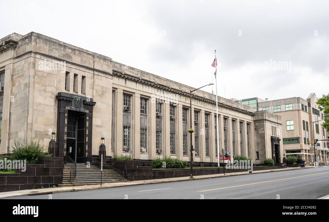 Allentown, Pennsylvania, USA- 16. August 2020: Das historische Postamt von Allentown, das während der New Deal-Ära in Allentown errichtet wurde, wird geschlossen und verkauft Stockfoto