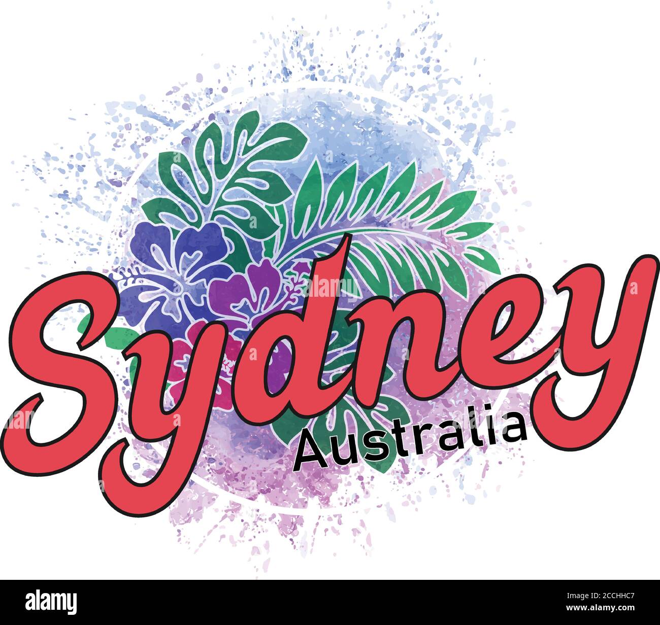 sydney australien Vektor Kunst Splash Stempel auf weißem Hintergrund Stock Vektor