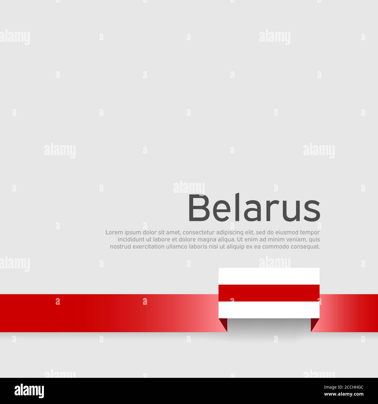 Hintergrund der Belarus-Flagge. Belarus Flagge Band Farben auf weißem Hintergrund. Nationales Plakat. Flache Vektorgrafik. Staat weißrussischen patriotischen Banner, Cover Stock Vektor