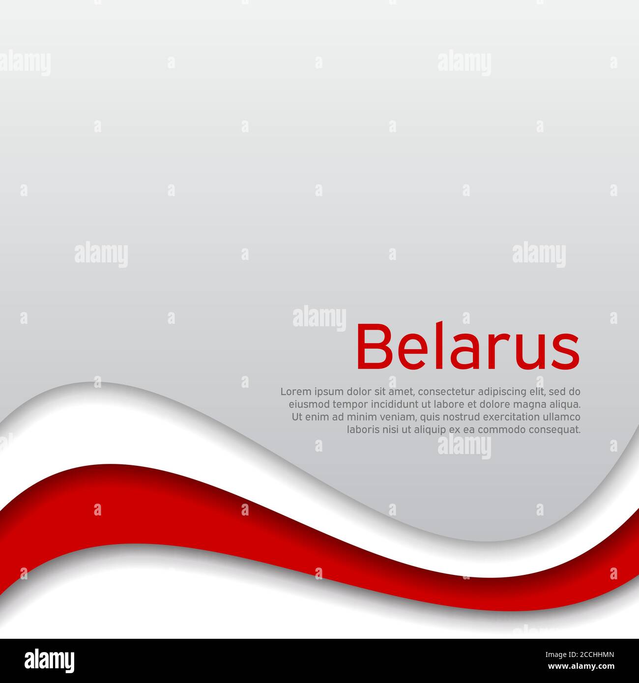 Abstract winkende neue Flagge weißrusslands. Protestaktionen. Der schöpferische Hintergrund für die Gestaltung des patriotischen Banners Weißrussland. Nationaler belarussischer Staatsbus Stock Vektor
