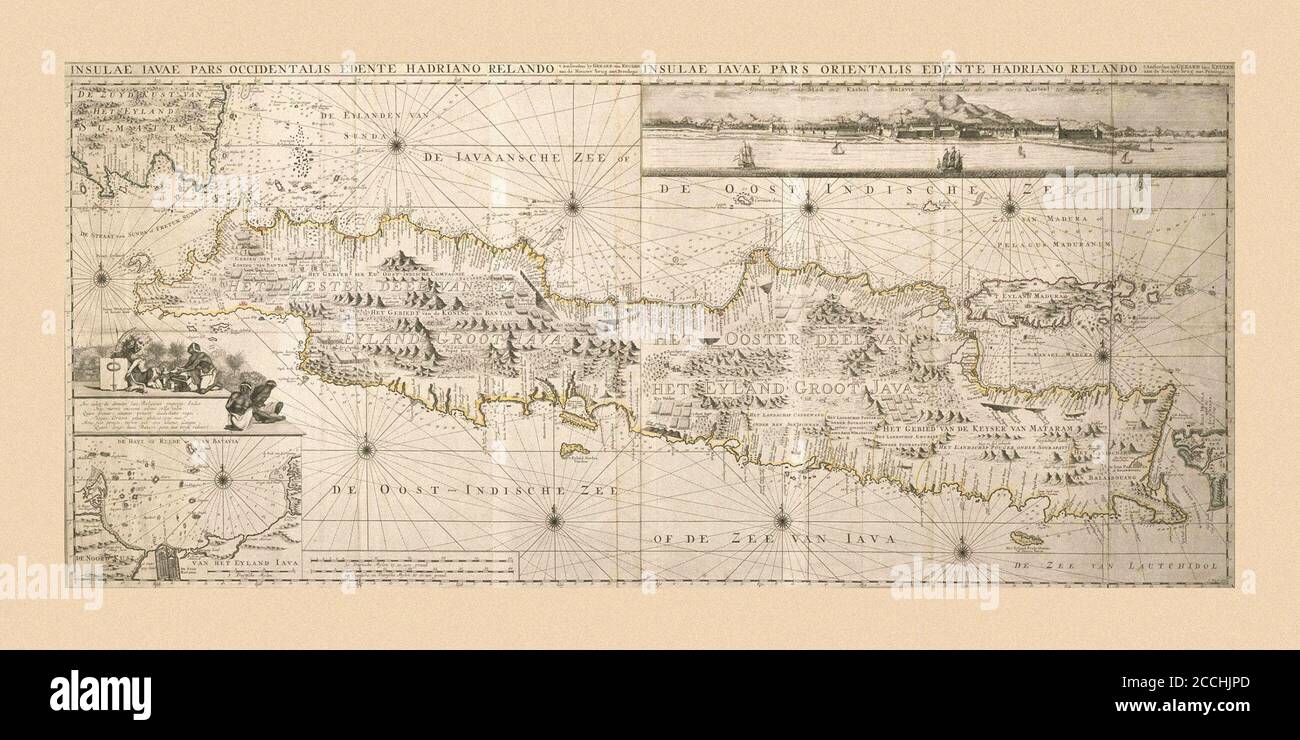 Karte Von Java 1753 Stockfoto