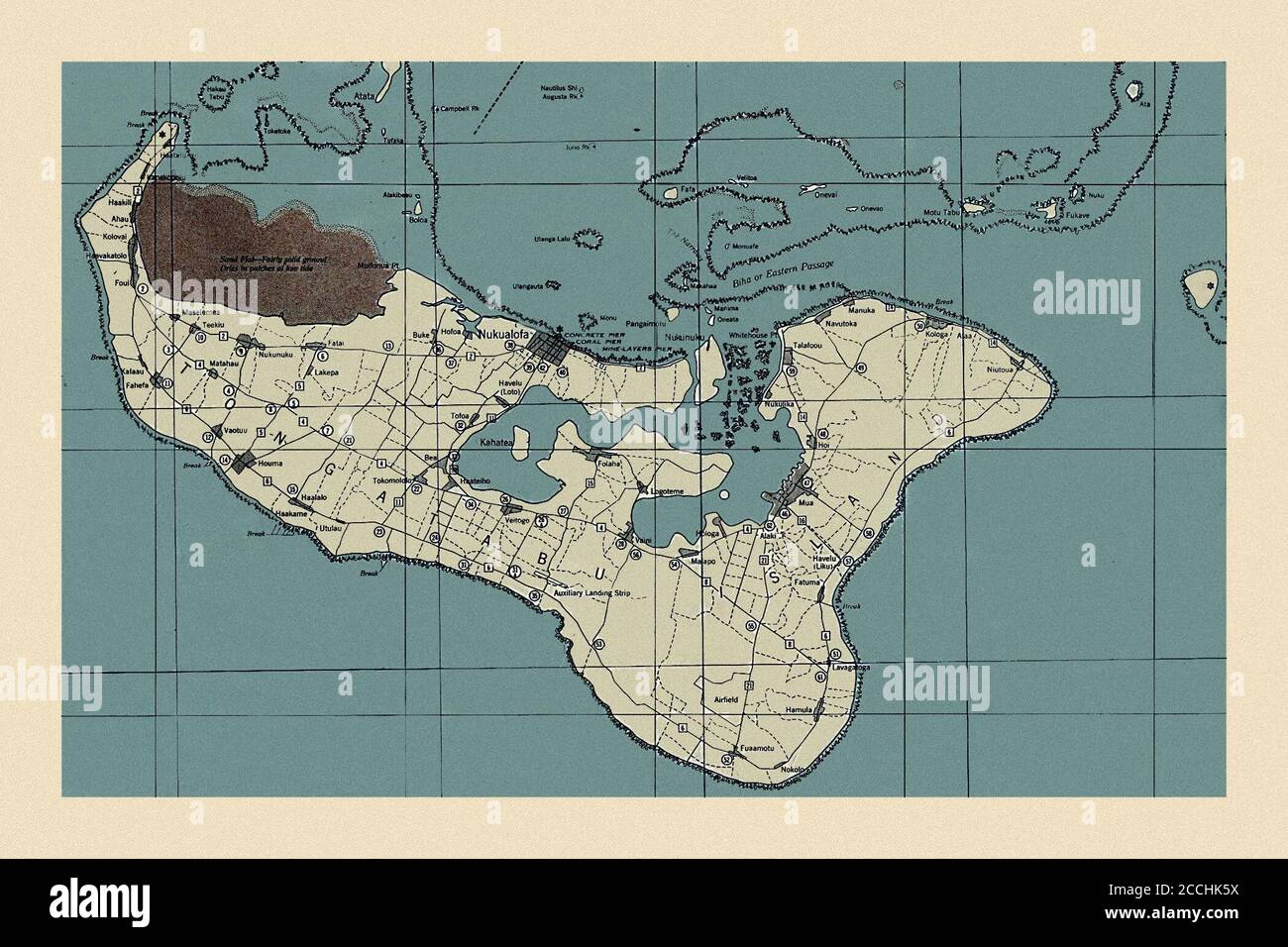 Karte Von Tonga 1943 Stockfoto