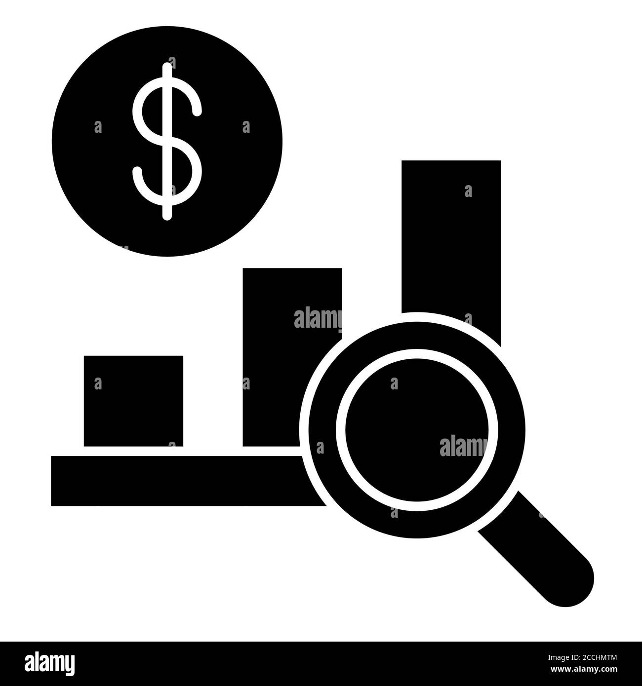 Money Rising Analyze Consulting Glyph Icon Stockfoto