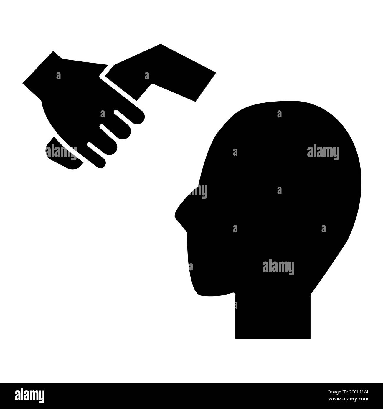 Head Scan Corona Glyph-Symbol Stockfoto