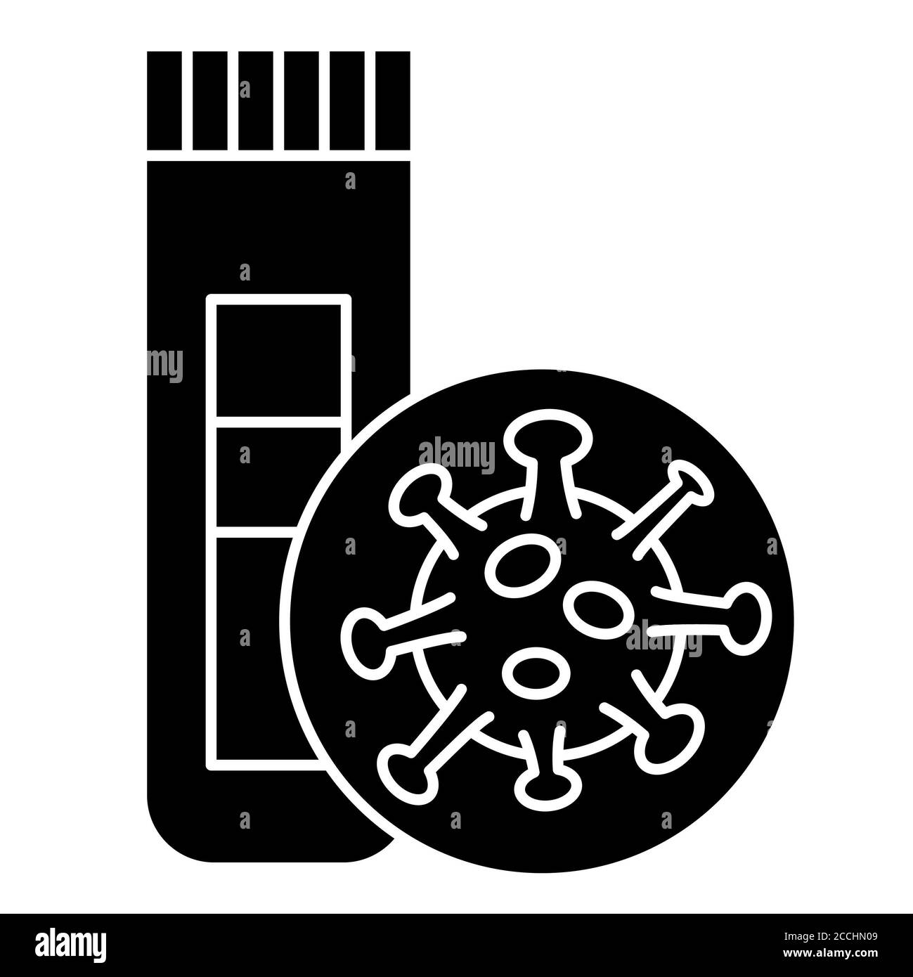Covid-Test Corona Glyph-Symbol Stockfoto
