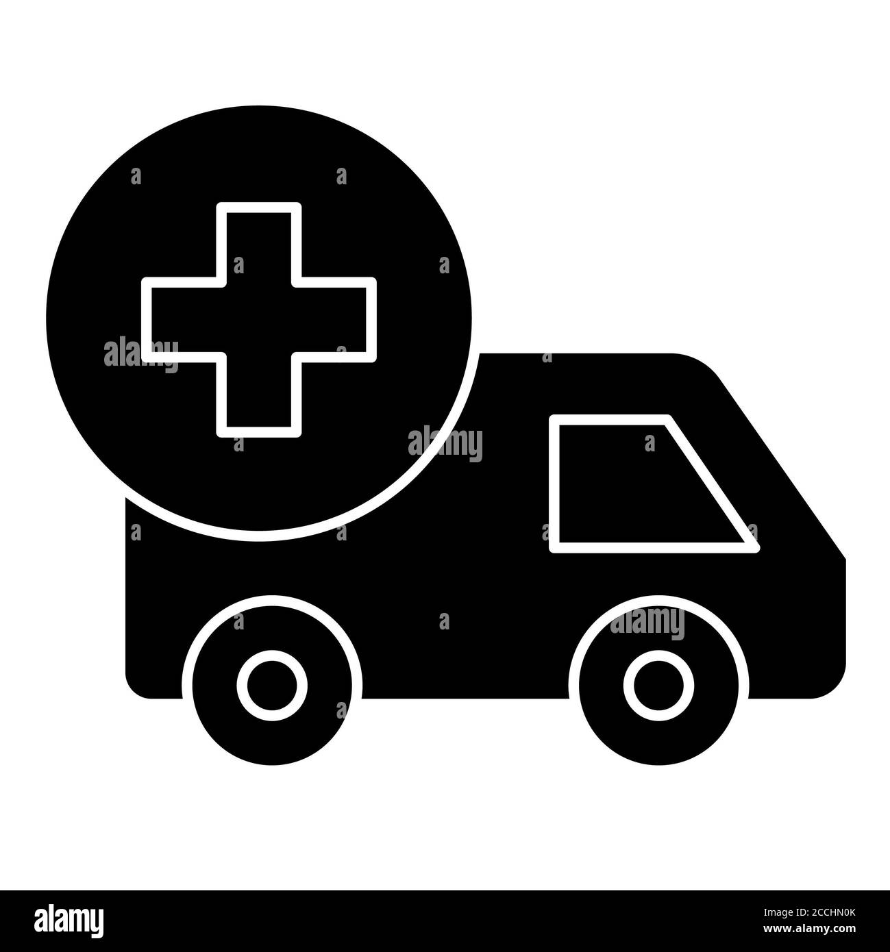 Ambiulance Auto Corona Glyph Symbol Stockfoto