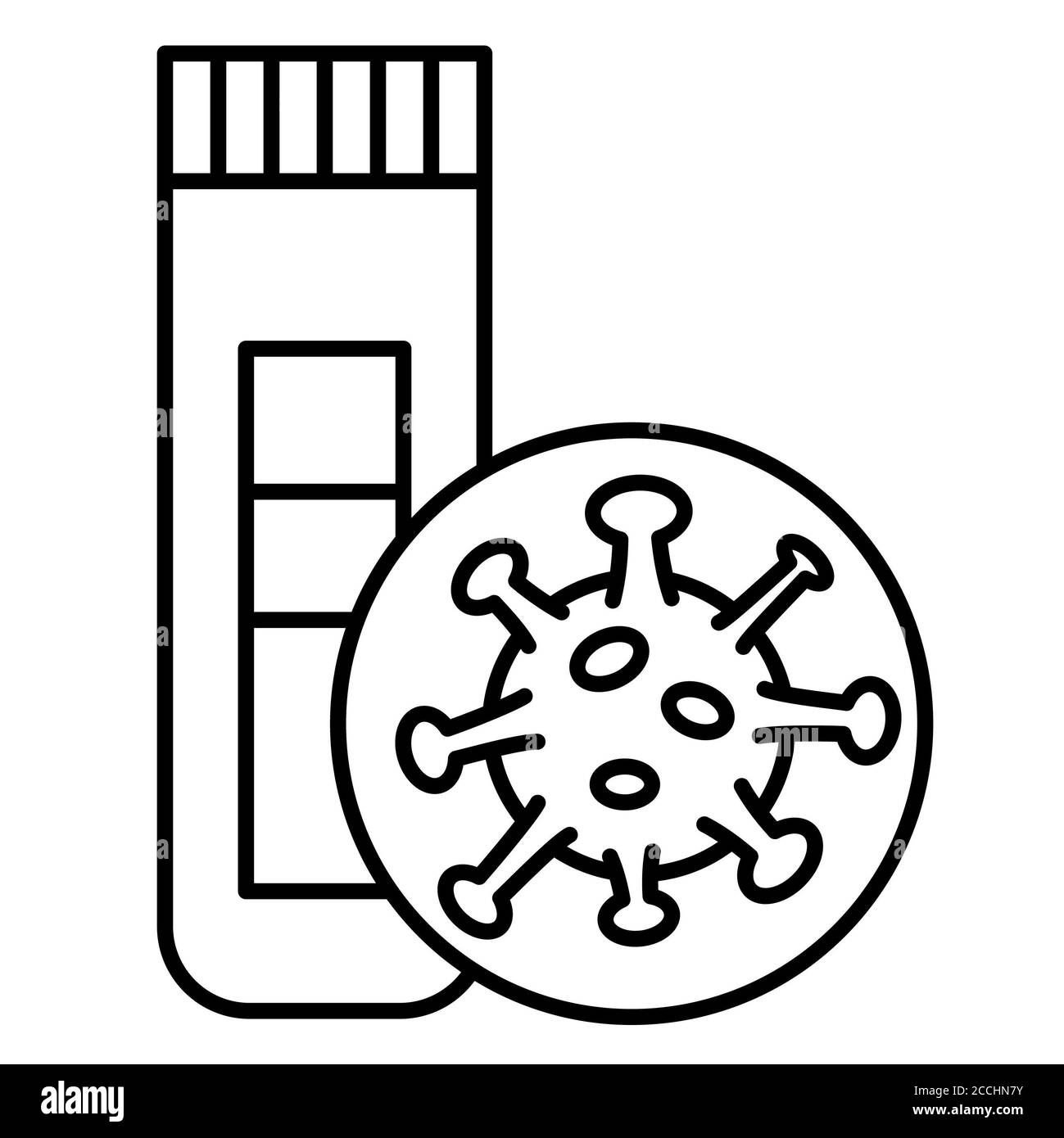 Covid-Test Corona Line-Symbol Stockfoto