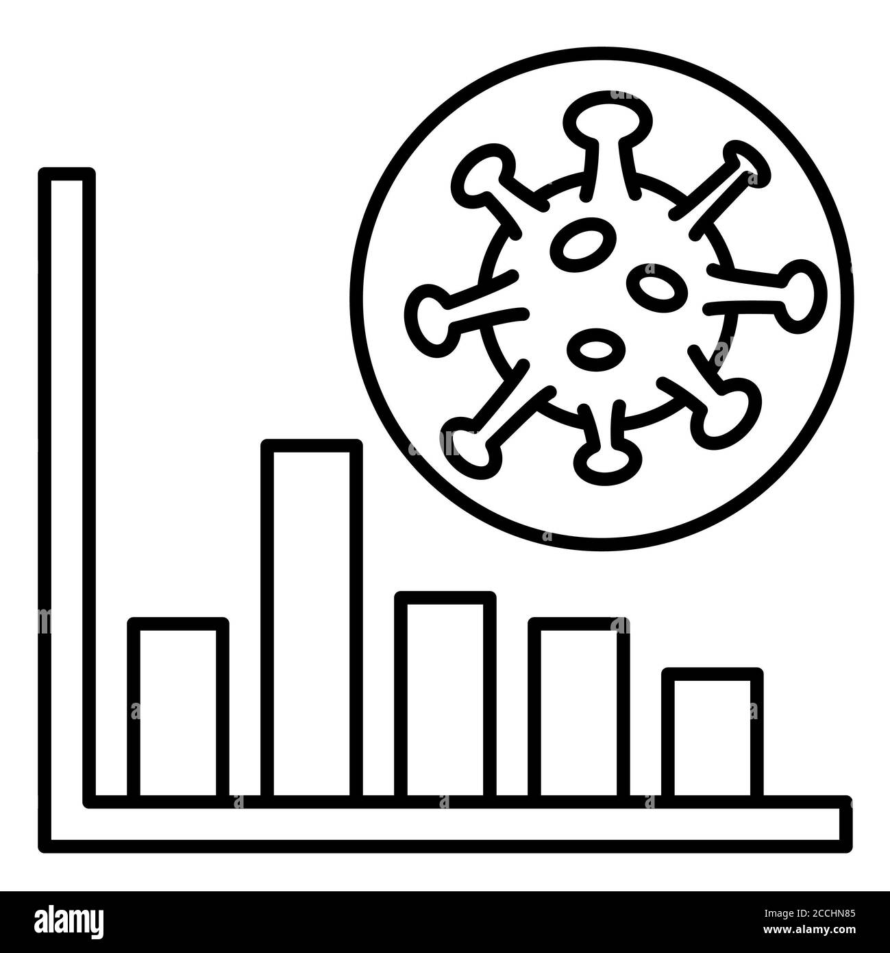 Covid StatisticCorona Line Symbol Stockfoto