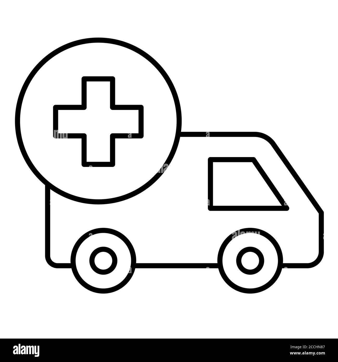 Symbol für den Krankenwagen Corona Line Stockfoto