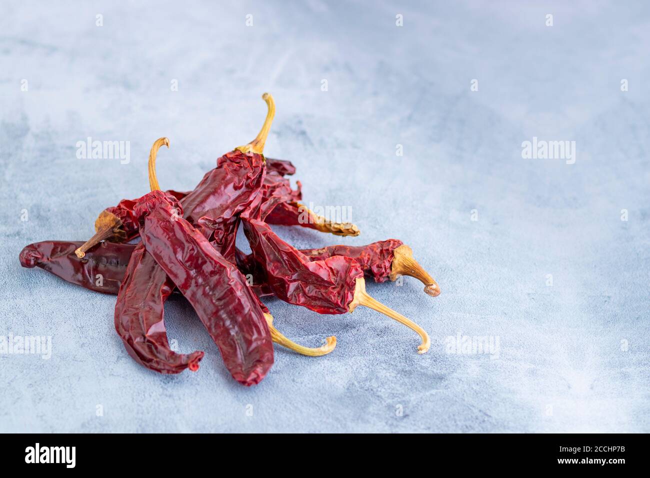 Ansicht der getrockneten Paprika, als Zutat beim Kochen verwendet Stockfoto