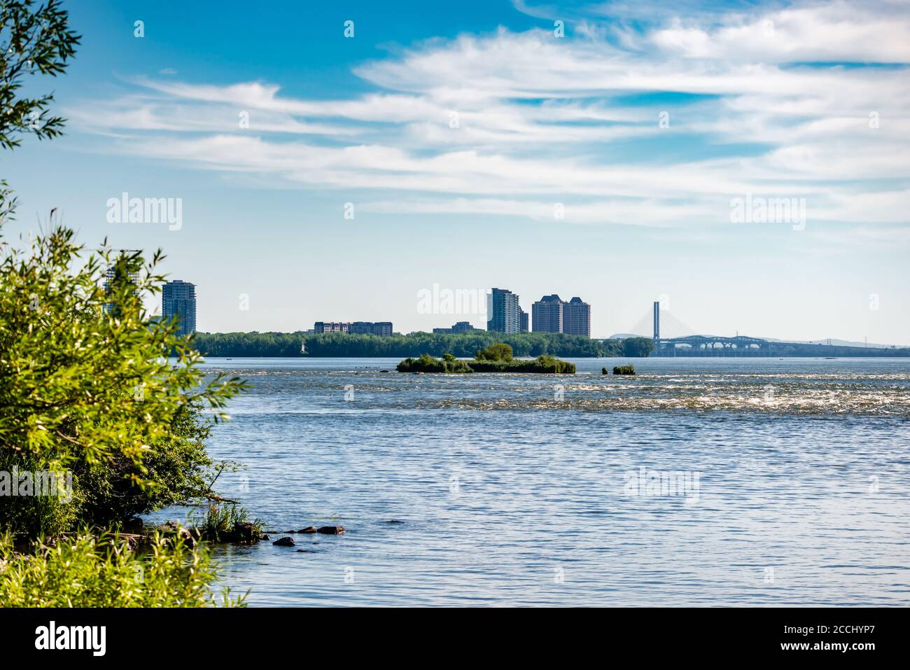 Landschaftlich schöner Blick auf den St. Lawrence River Stockfoto