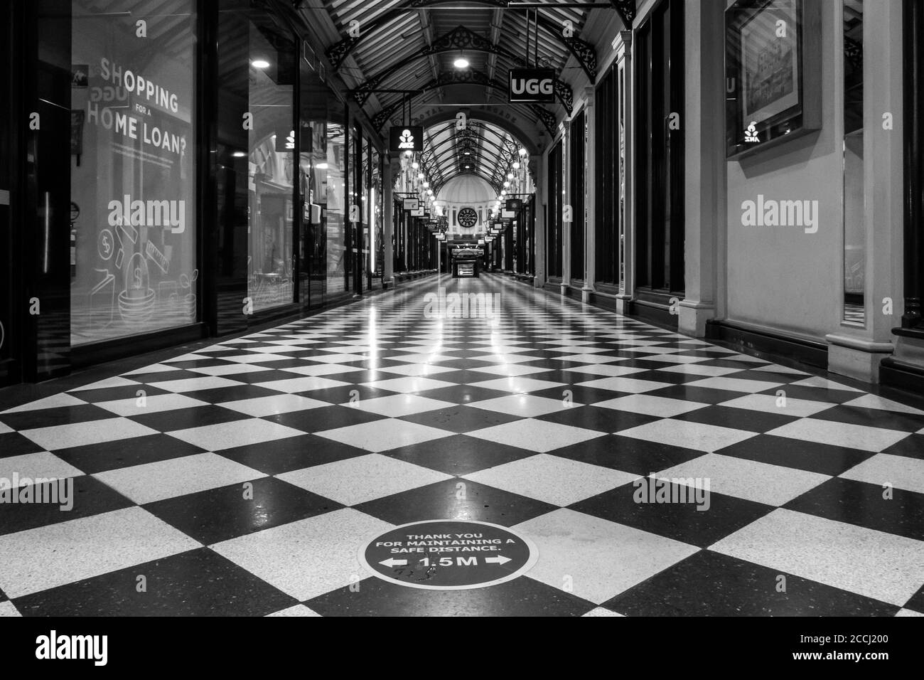 Ruhige Straßen in Melbourne während der Coronavirus-Pandemie und der Absperrung der Stufe 4 Stockfoto